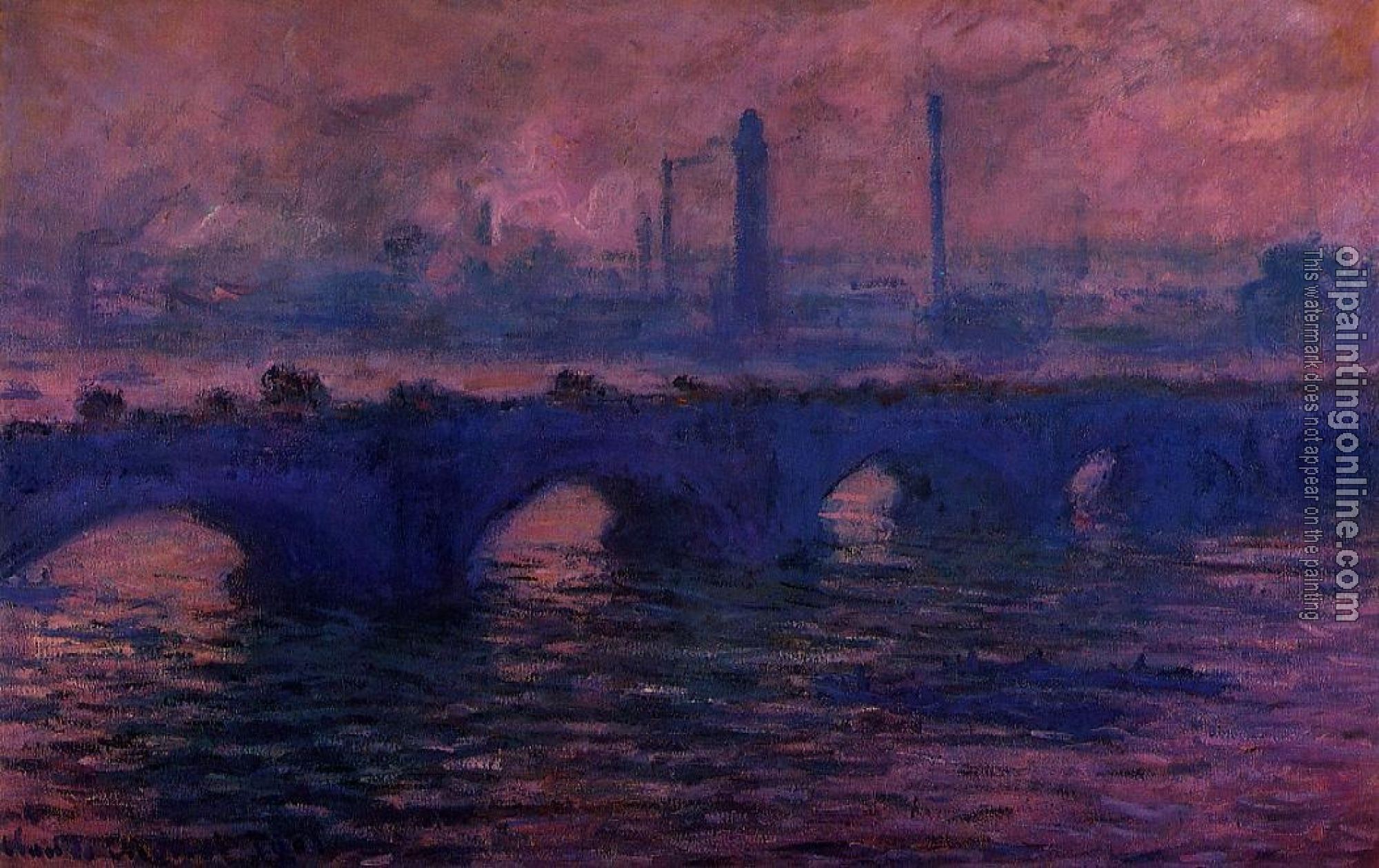Monet, Claude Oscar - Waterloo Bridge, Overcast Weather